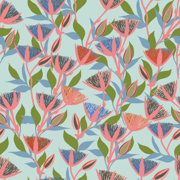 1698 Moody Flowers seamless pattern — Stockový vektor