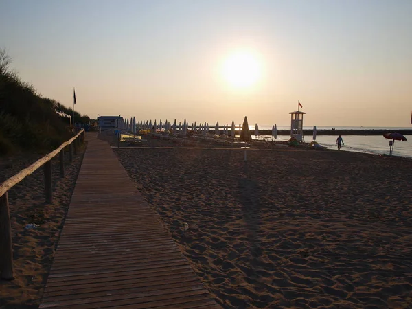 Morning Sea Tourist Beach Eraclea Mare Italy — Stock Photo, Image