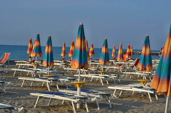 Morgon Havet Turist Stranden Eraclea Mare Italien — Stockfoto