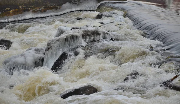 Agua Que Fluye Rápidamente Bohemia Del Sur República Checa — Foto de Stock