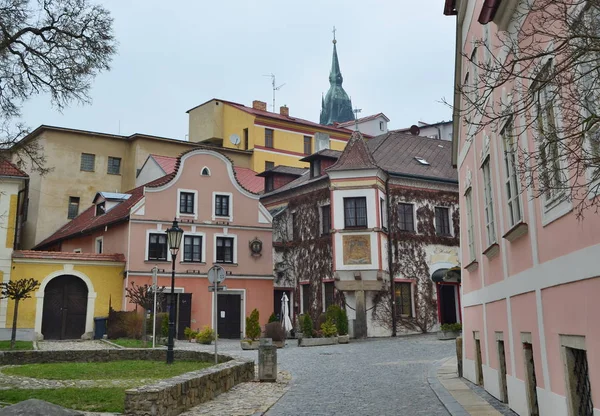 Tarihi bölümünde, kasaba Jindrichuv Hradec, Güney evler — Stok fotoğraf