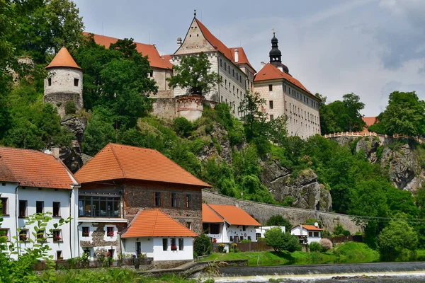 Casas Parte Histórica Cidade Bechyne Sul Boêmia República Checa — Fotografia de Stock