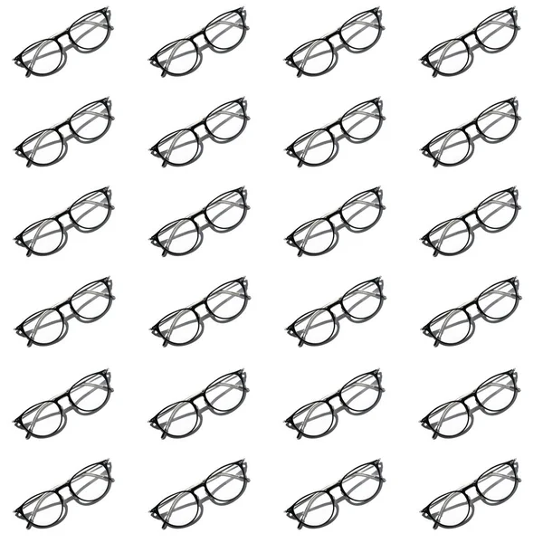 Glasögon svart färg skugga vit bakgrund, sömlös textur — Stockfoto