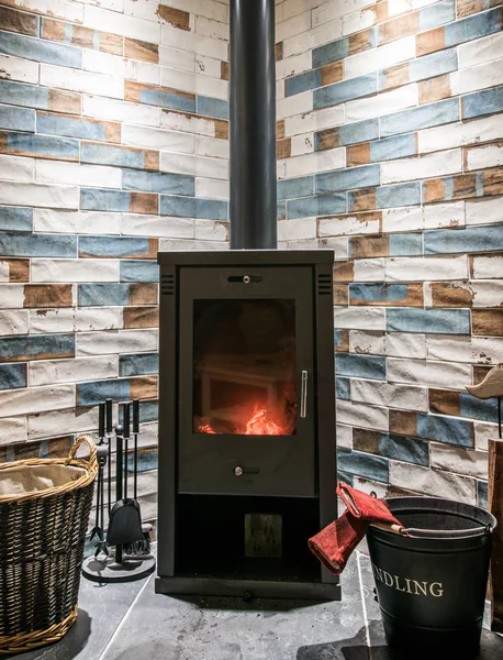 Modern Wood Burning Stove — Stock Photo, Image