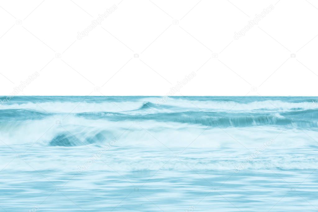 Ocean waves crashing  on the shore