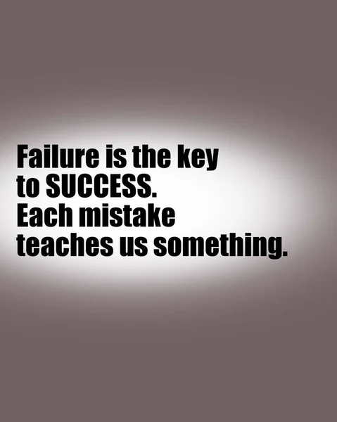Inspirational Motivational Quote Life Wisdom Failure Key Success — Stock Photo, Image