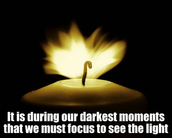 Inspirational Motivational Quote Life Wisdom Our Darkest Moments Must Focus — Stock Photo, Image