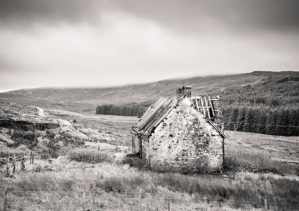 Abbandonato Vecchio Cottage Scozzese Highlands Scozia — Foto Stock