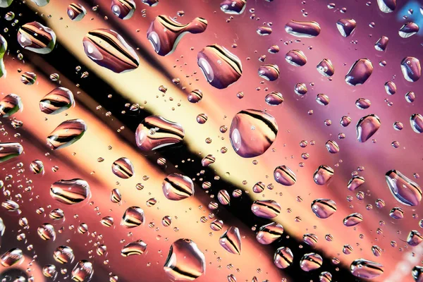 Gotas Agua Sobre Fondo Colorido —  Fotos de Stock