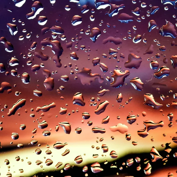 Капли Воды Красочном Фоне — стоковое фото