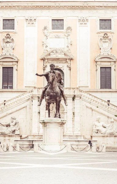 Roma Italia Dicembre 2018 Campidoglio Roma Con Imperatore Marco Aurelio — Foto Stock