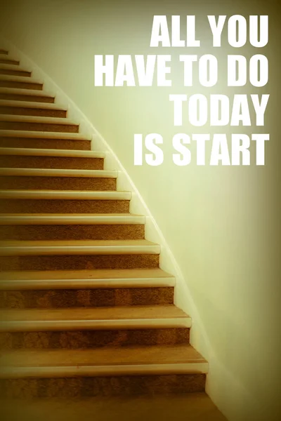 Vše Musíte Udělat Dnes Inspirativní Nabídku Start Motivační Plakát Inspirující — Stock fotografie