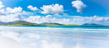 Isle of Harris landscape - beautiful endless sandy beach and tur clipart