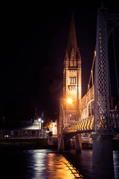 Inverness by night - the capital of Highlands of Scotland — Stock Photo, Image