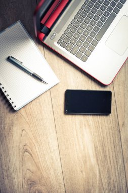 Ofis masası Arka Plan konsepti. İş bilgisayarı boş ofis t