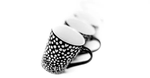 Petites tasses à expresso modernes isolées sur fond blanc - café , — Photo