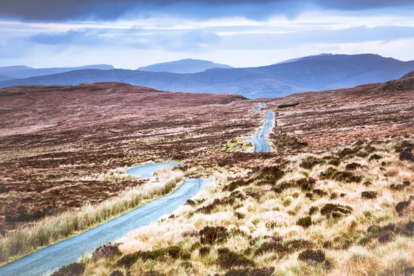 Single track road in Scottish Highlands — Stock Photo, Image