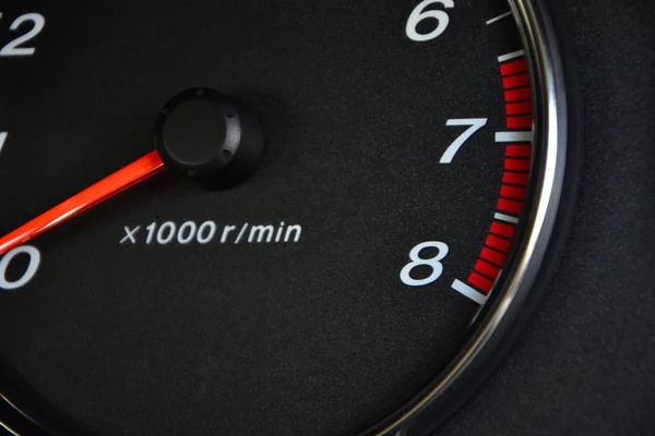 Close-up dashboard with speedometer and RPM — Stock Photo, Image