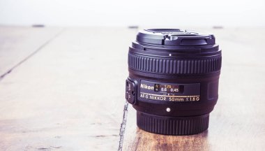 Alloa, Iskoçya-17 Temmuz 2019: Nikon 50 mm Prime lens