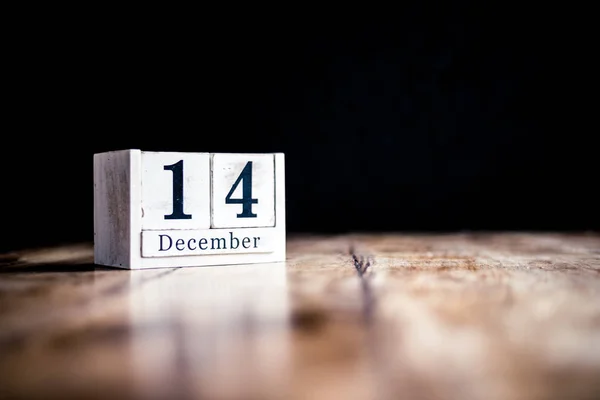 14 de dezembro, 14 de dezembro, Décimo quarto de dezembro Bloco branco — Fotografia de Stock