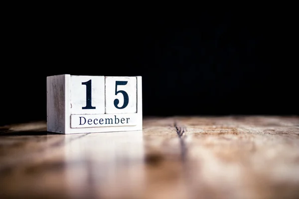 15 de dezembro, 15 de dezembro, Décimo quinto de dezembro - Bloco branco — Fotografia de Stock