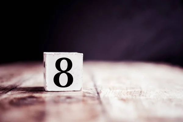 Number 8 isolated on dark background- 3D number eight isolated o — Stock Photo, Image