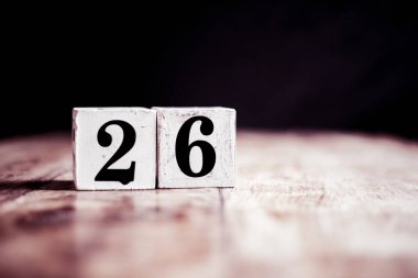 26 numara koyu arka planda izole- 3d sayı yirmi altı isol