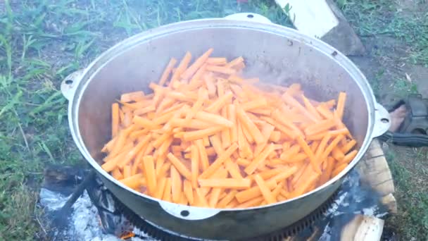 Mezcla zanahoria para Pilaf — Vídeo de stock
