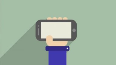 Bir telefon whith ok aşağı tutarak El