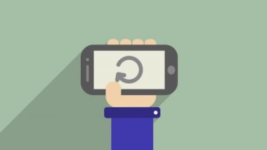 Bir telefon whith ok daire tutan el