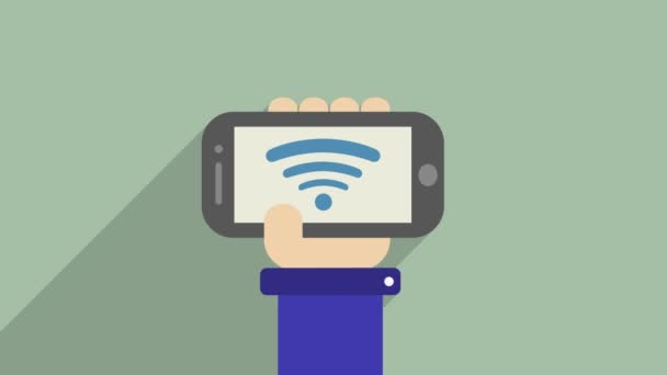 Поиск WiFi в телефоне — стоковое видео