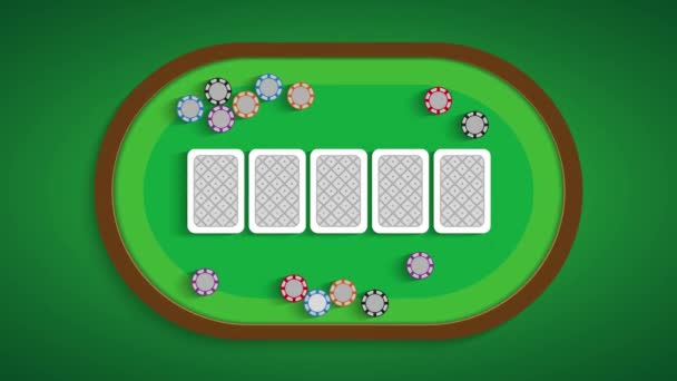 Yedi düşük bir kombinasyonu ile Poker masası — Stok video