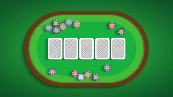 Mesa de poker com uma combinação de uma casa cheia — Vídeo de Stock