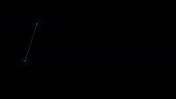 Сузір'я Пегаса на чорному тлі. Сині зірки з'єднані лініями. Графіка руху. — стокове відео