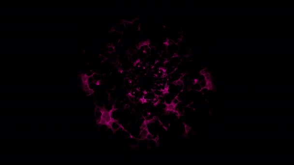 Luminosa esplosione luminosa di colore rosa. Fondo nero. Grafica del movimento. — Video Stock