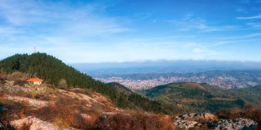 Panorama of Bilbao city from Pagasarri mountain clipart