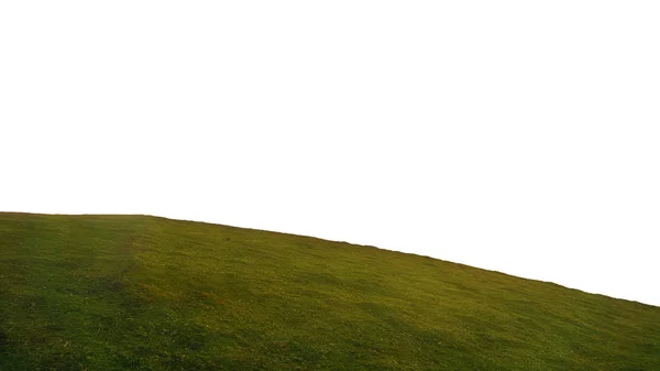 Colline ronde d'herbe isolée sur fond blanc — Photo