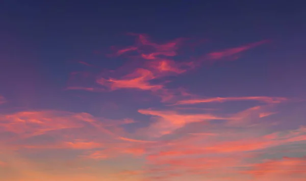 Cloudscape at dusk with red clouds — Stock Photo, Image