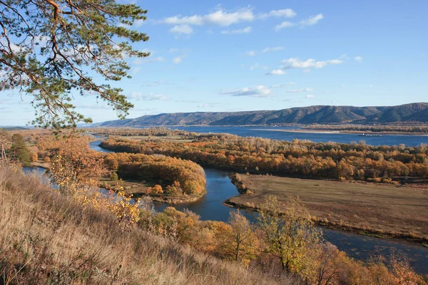 Vue Sur Volga Les Collines Zhiguli Près Ville Togliatty Automne — Photo