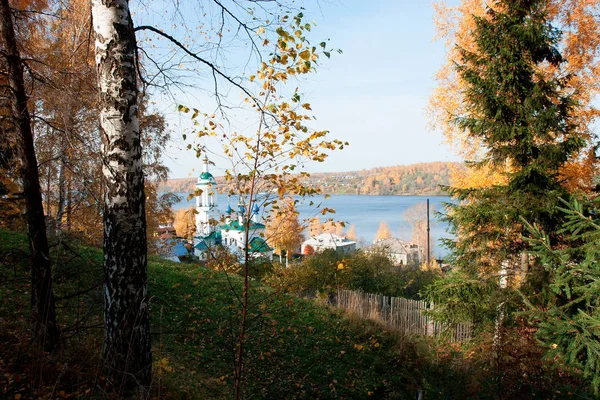 Città Ples Sul Fiume Volga Autunno — Foto Stock