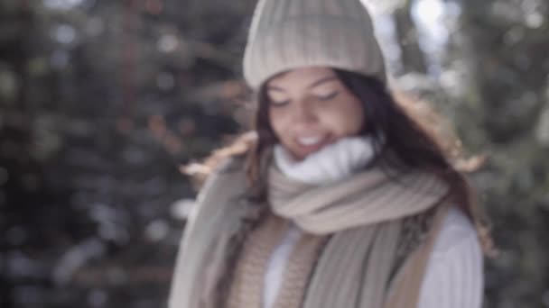 Retrato Mujer Alegre — Vídeo de stock