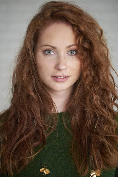 Portrait Ginger Haired Girl — Stock Photo, Image