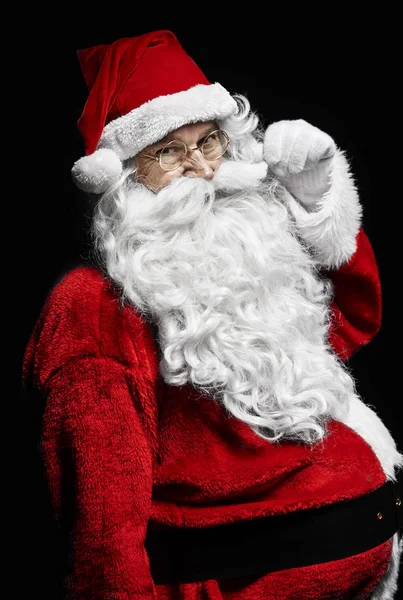 Shot Cheerful Santa Claus Studio Shot — Stock Photo, Image