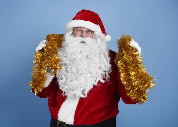 Retrato Santa Claus Con Decoración Navideña — Foto de Stock