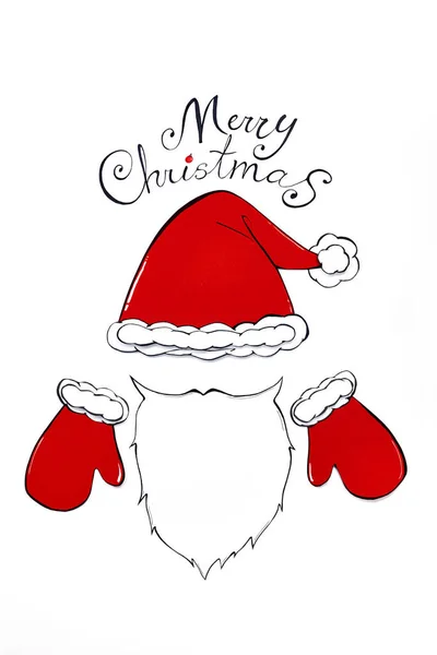 Cartão Natal Simples Com Papai Noel — Fotografia de Stock