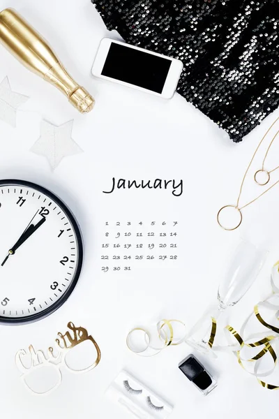 Ημερολόγιο Ιανουαρίου 2019 Λευκό Φόντο — Φωτογραφία Αρχείου