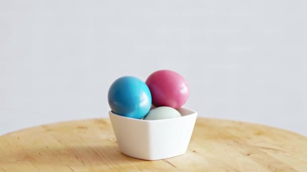 Colorful Easter Eggs Table — Stock Video