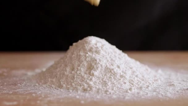 Falling Block Butter Flour — Stock Video