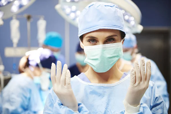 Portrait Female Surgeon Ready Operation — Stock Photo, Image