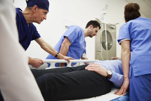 Side View Doctors Running Operating Room — Stock Photo, Image